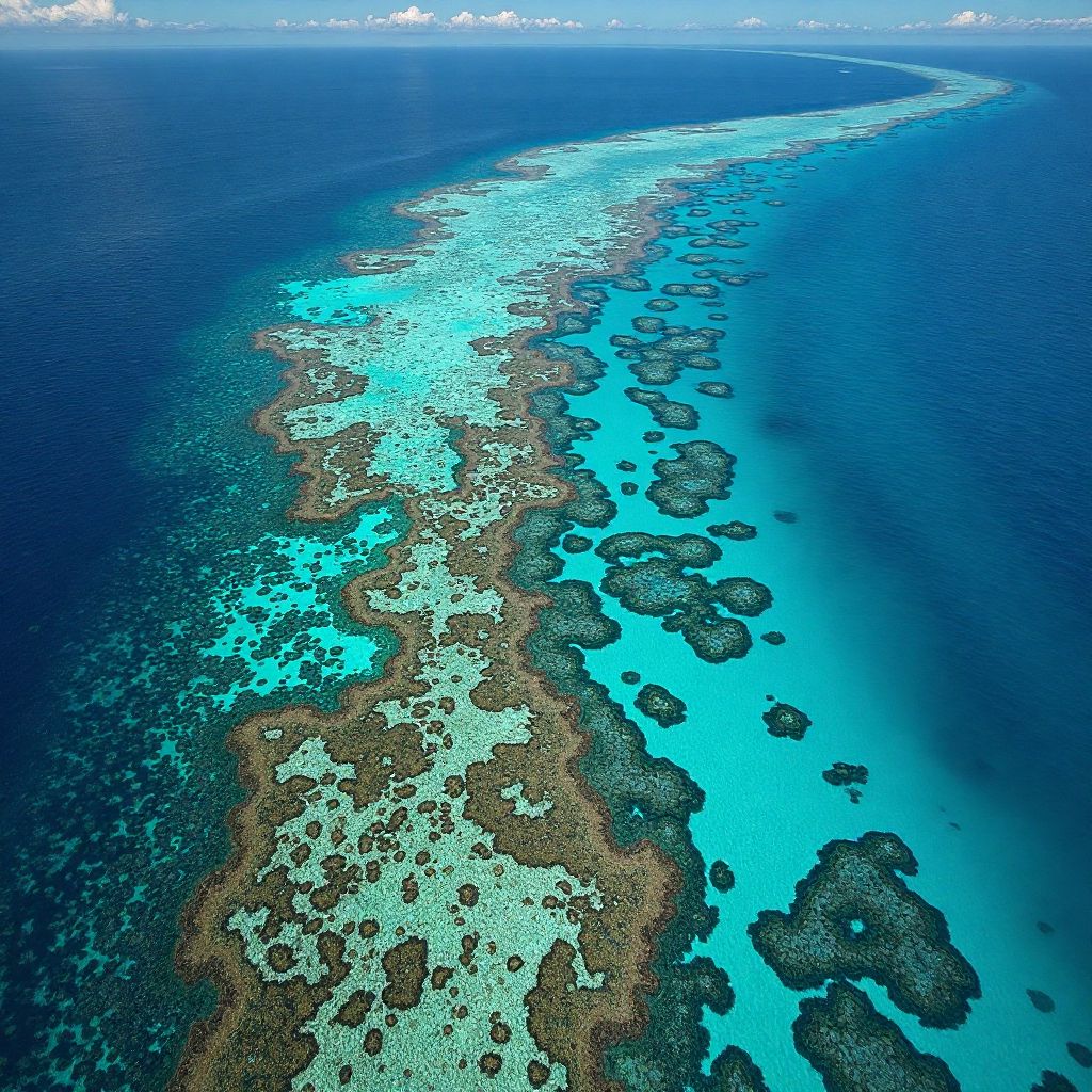 Great Barrier Reef aerial view